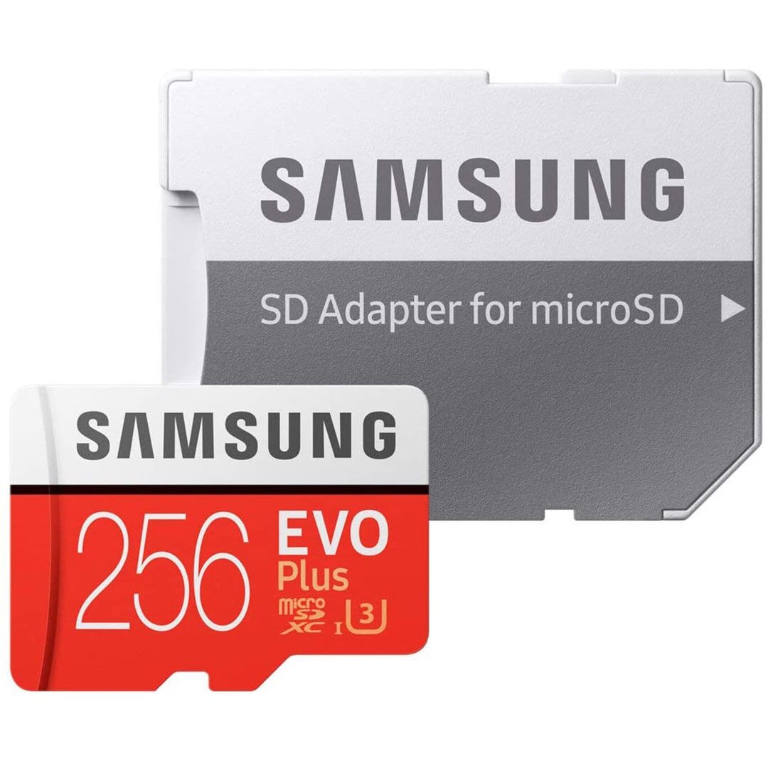 Samsung 256GB MicroSDXC EVO Plus 4K UHD Memory Card + Adapter - Class 10 (MB-MC256GA) - Red/White - Image 1