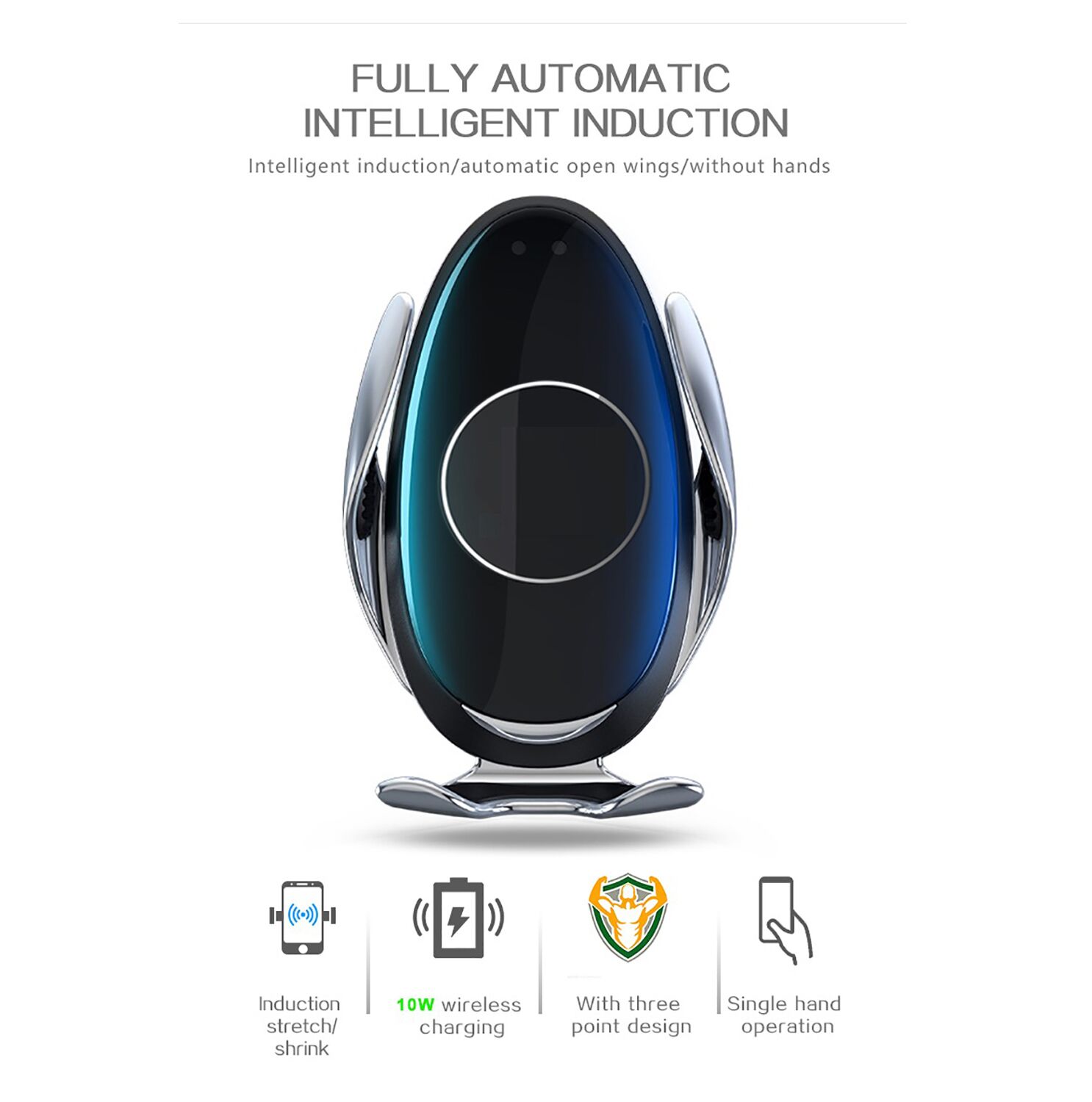 Smart Sensor M11L Car 10W Fast Charging Wireless Charger V2 - Black-Silver1 Smart Sensor M11L Car 10W Fast Charging Wireless Charger V2 - Black-Silver1