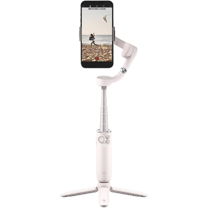 gimble1 DJI OM 5 Smartphone Gimbal Stabilizer, 3-Axis Phone Gimbal, Built-In Extension Rod, Portable and Foldable Sunset White – Open Box - Image 1