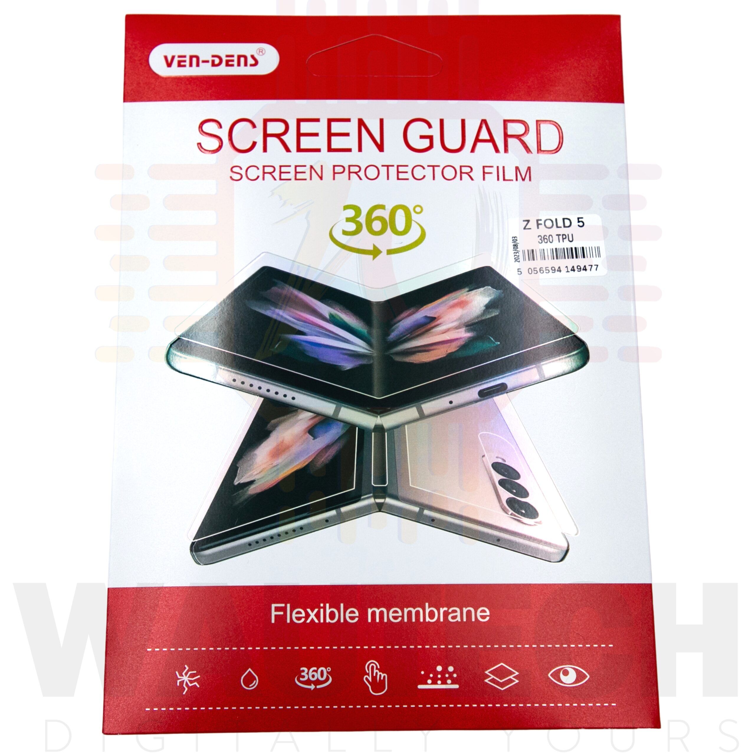 Ven-Dens Samsung Galaxy Z Fold 5 360 TPU Screen Protector - Clear1 - Wautech Ven-Dens Samsung Galaxy Z Fold 5 360 TPU Screen Protector - Clear1 - Wautech